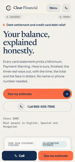 Concept A mobile first screen
