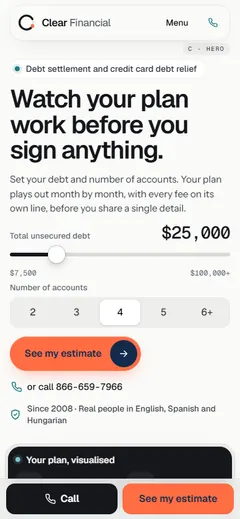 Concept C mobile first screen