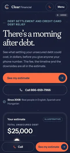 Concept D mobile first screen